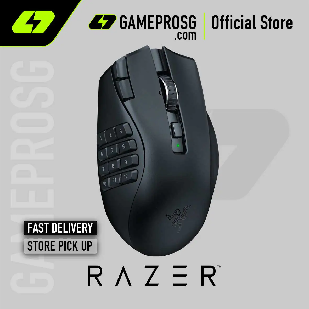 Razer Naga V2 HyperSpeed MMO Wireless Optical Gaming Mouse 19 Programmable Buttons