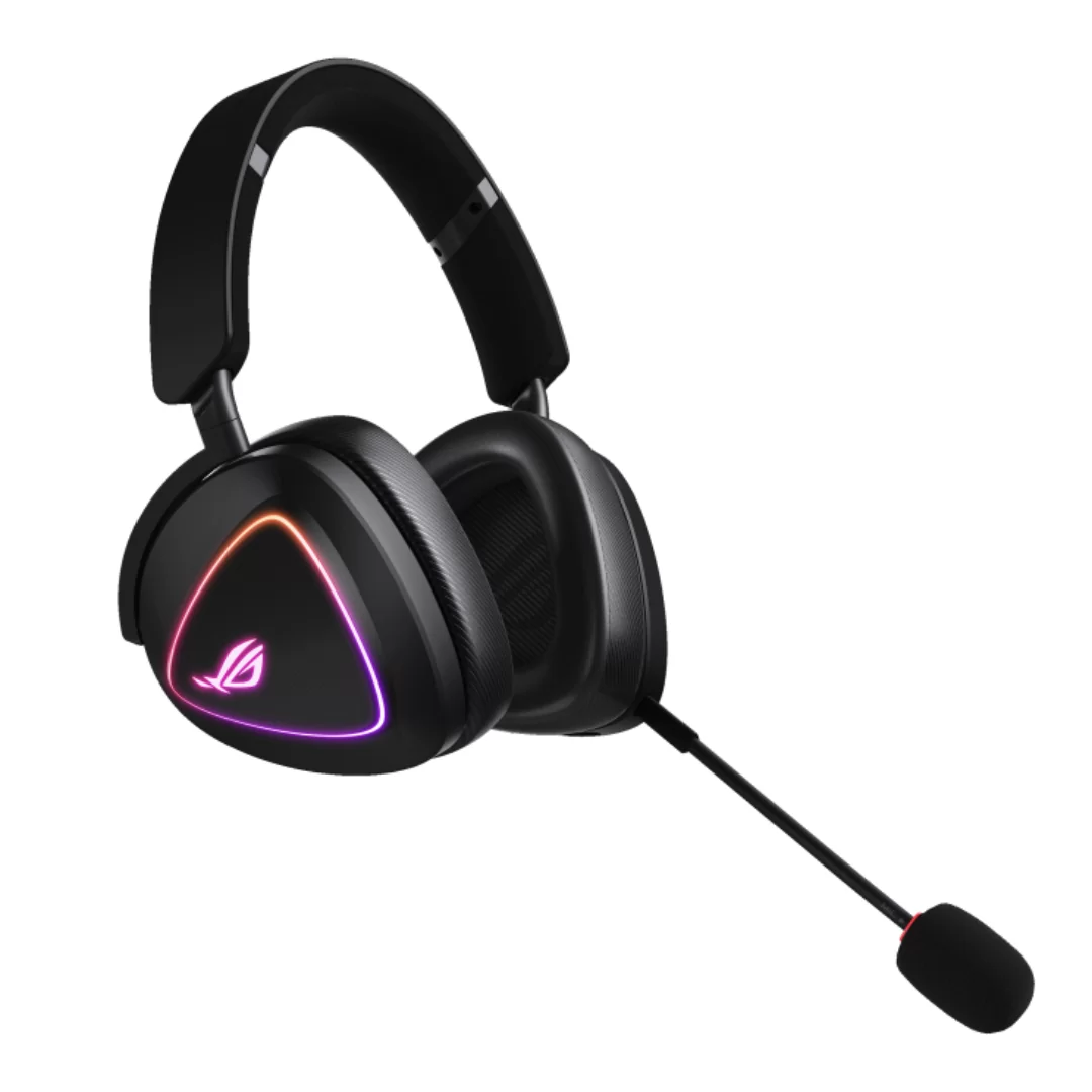 ROG Delta II Wireless Gaming Headset ROG SpeedNova, 50mm drivers, Tri-mode Bluetooth 2.4 GHz, and a wired 3.5 mm