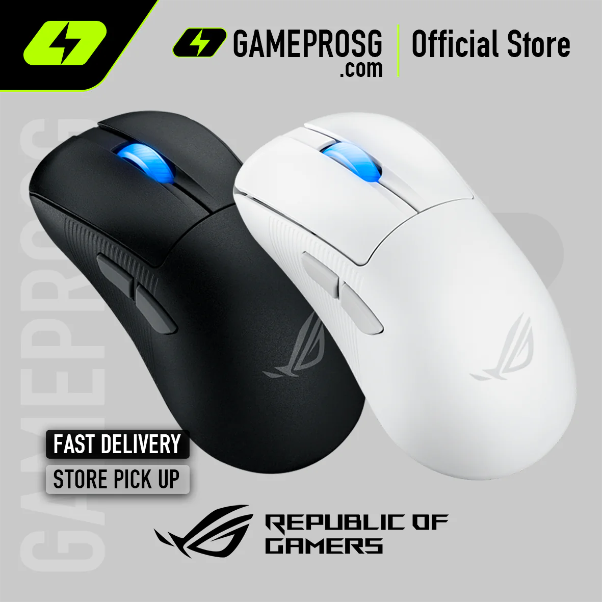 ROG Keris II Ace Wireless Ultralight 54 gram Ergonomic Gaming Mouse / Bluetooth / 2.4 GHz RF
