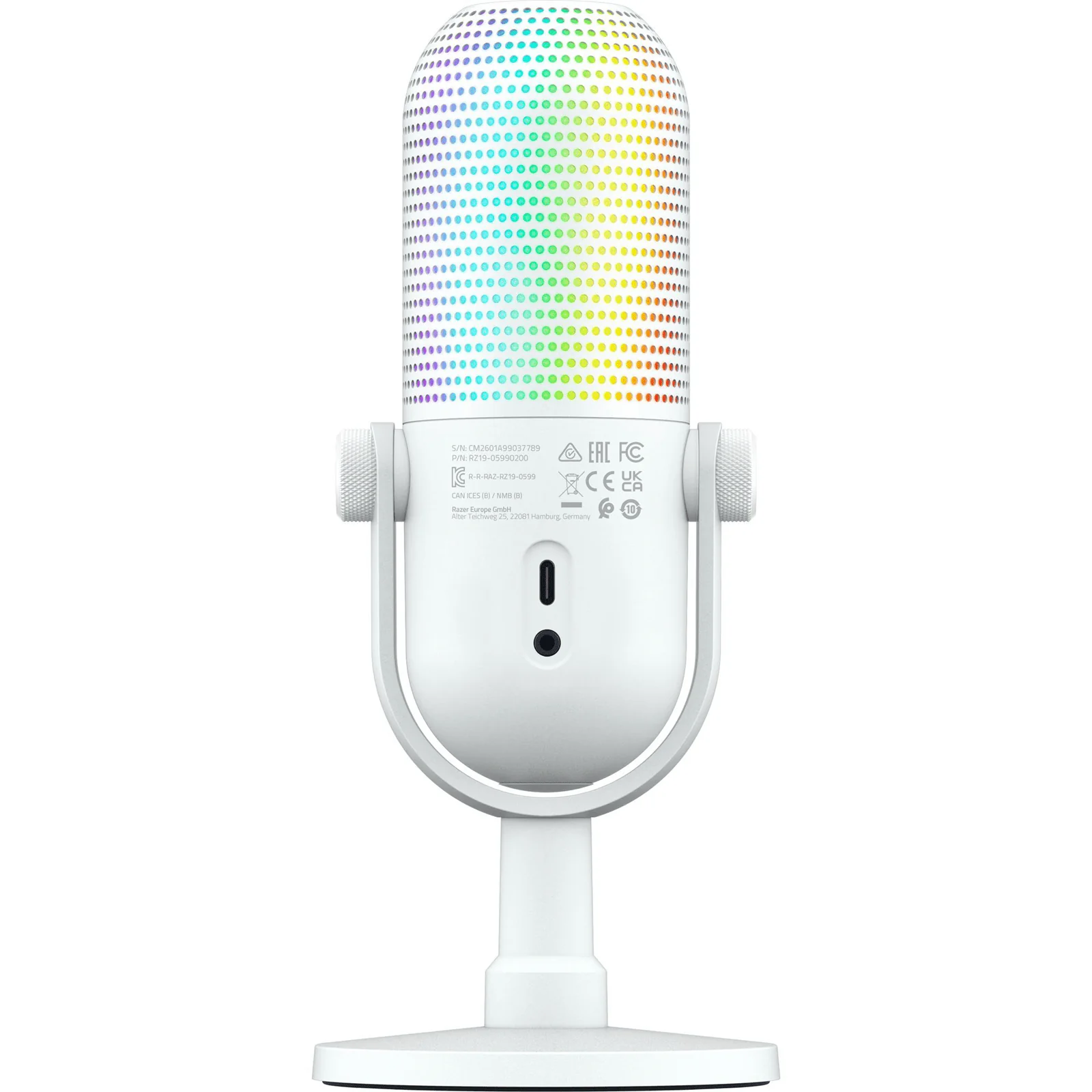Razer Seiren V3 Chroma – 32-Bit DSP – RGB USB Condenser Microphone - White Edition