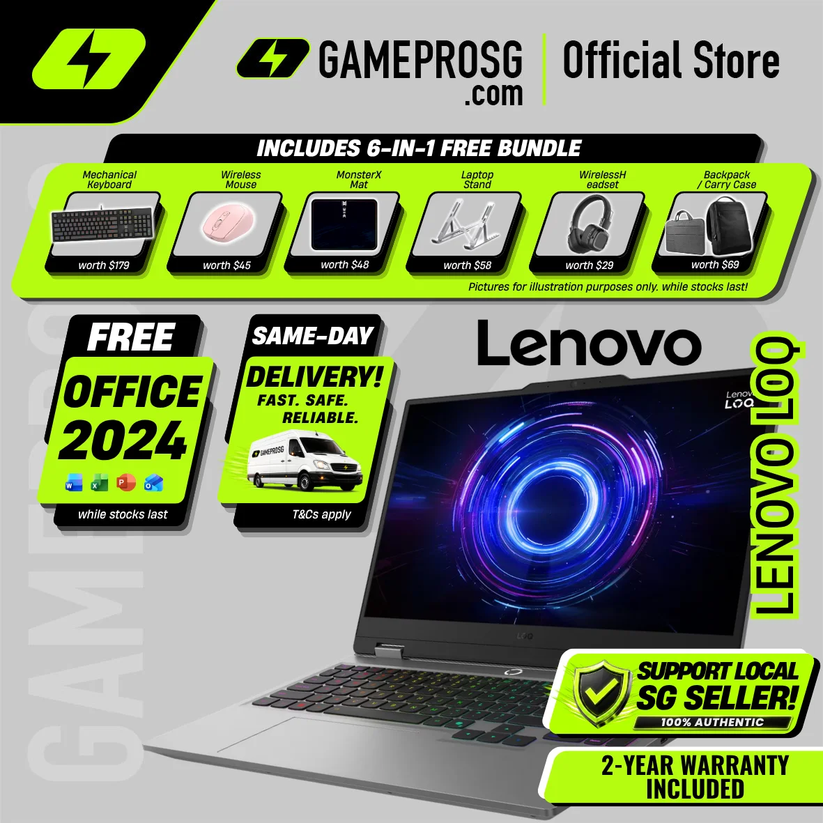Lenovo LOQ 15 Gaming Laptop – 15.6″ FHD 144Hz – Intel Core i7 – RTX 5050 – 16GB RAM – 512GB SSD