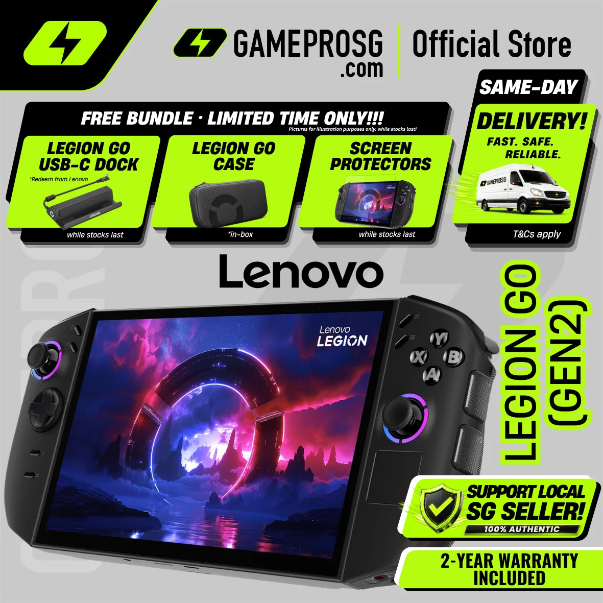 Lenovo Legion Go 8ASP2 Gaming Handheld - AMD Ryzen Z2 Extreme - 32GB RAM - 1TB SSD - 8.8" OLED 144Hz