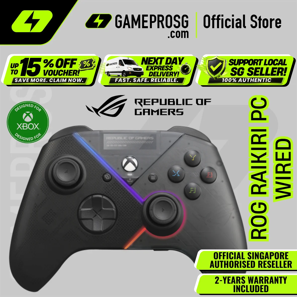 ROG Raikiri Wired Gaming Controller - PC, laptop or the next gen Xbox console.