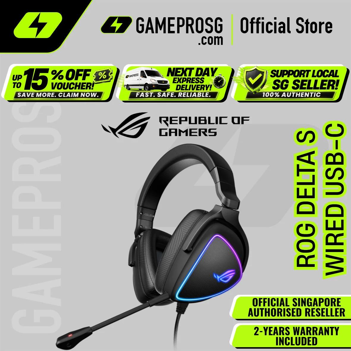 ASUS ROG Delta S Wired Gaming Headset (2Y)