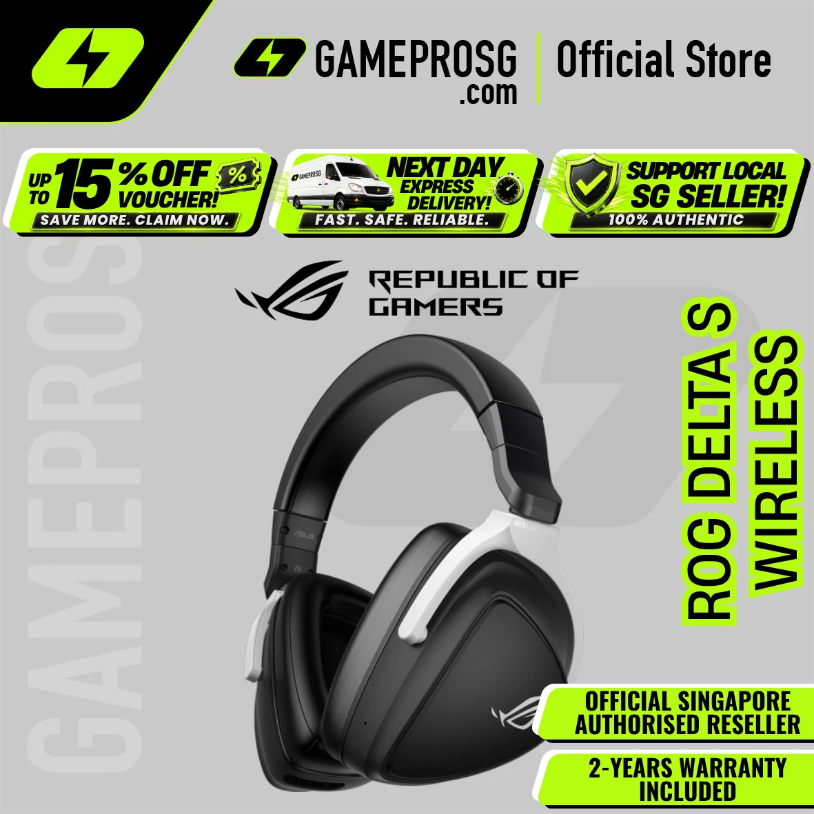 ROG Delta S Wireless Gaming Headset / PCs / Macs / PlayStation 5,4 / Nintendo Switch