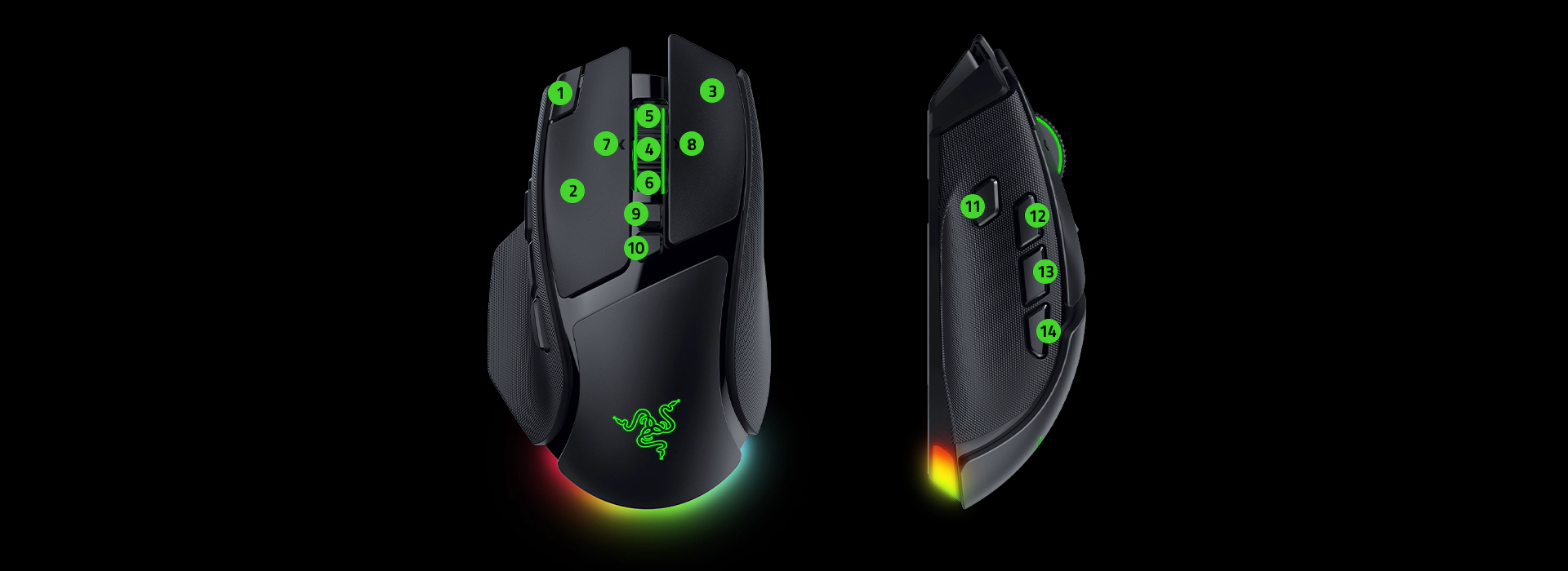 Razer Basilisk V4 Pro 14 customisable controls