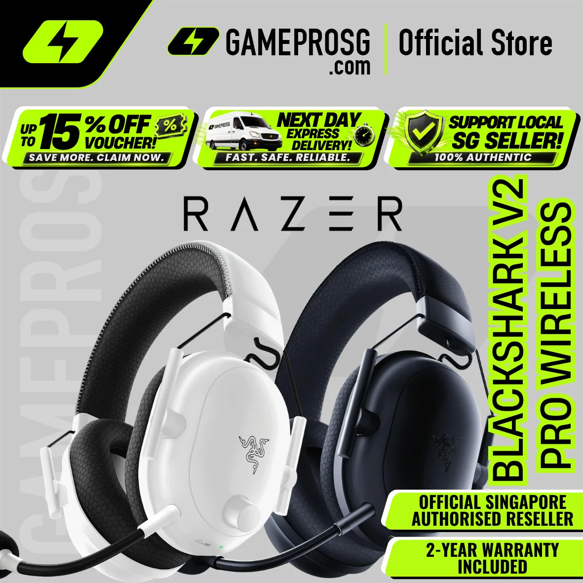 Razer BlackShark V2 Pro (2023) Wireless Esports Gaming Headset for PC, PS5, PS4, Switch