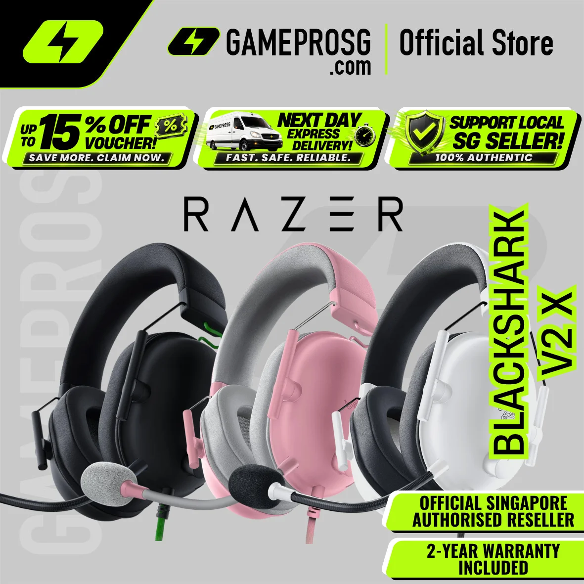 Razer BlackShark V2 X Wired 7.1 Surround Sound Gaming Headset