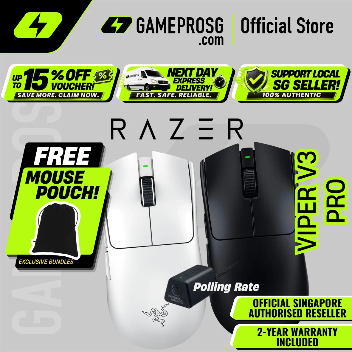 Razer Viper V3 Pro Ultra-lightweight Wireless Symmetrical Esports Mouse