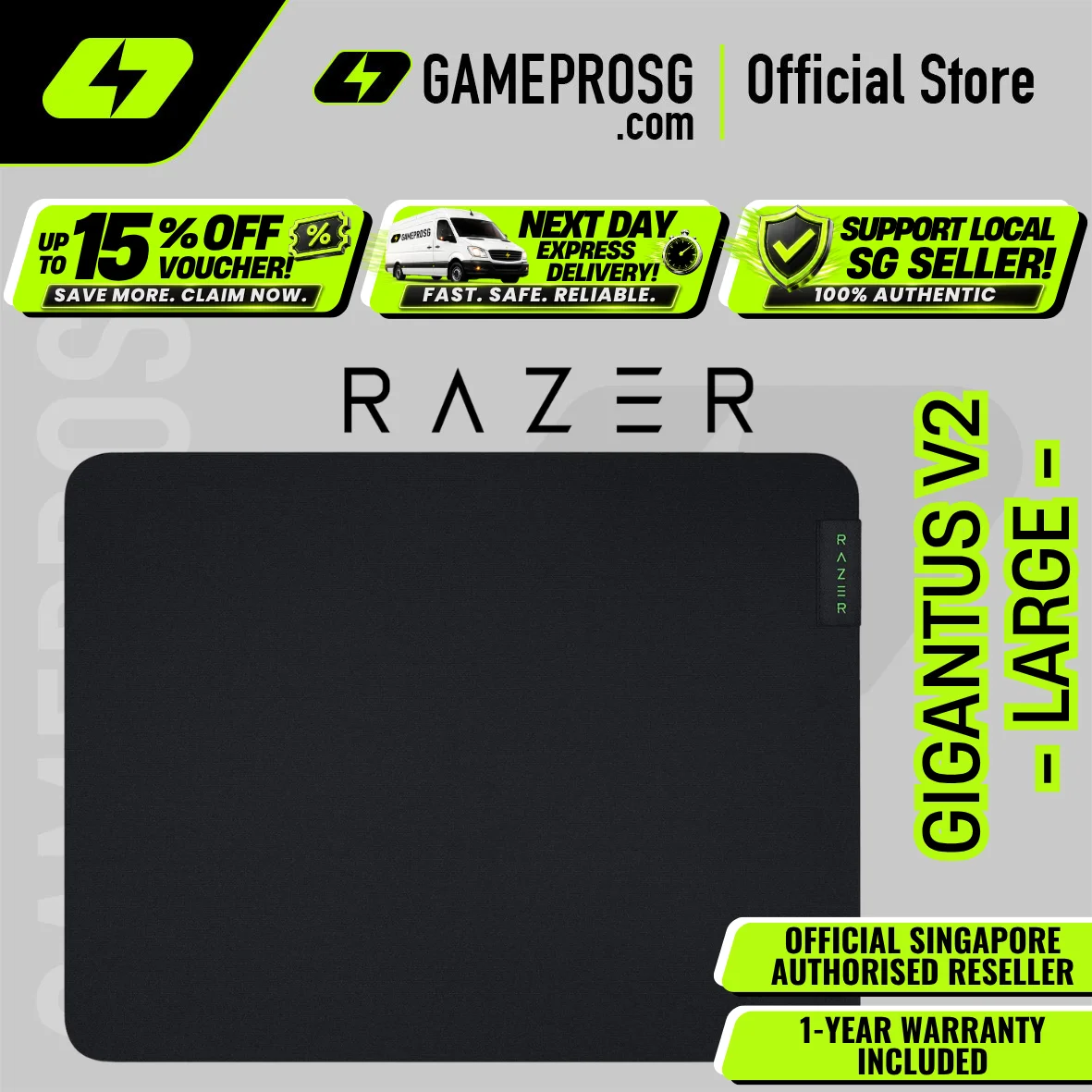 Razer Gigantus V2 Gaming Mouse Mat — Soft Cloth - Large Size