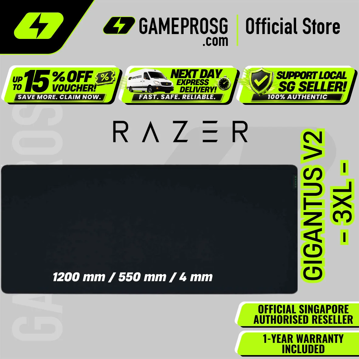 Razer Gigantus V2 - Soft Gaming Mouse Mat (3XL)