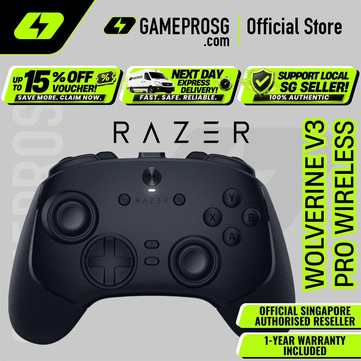 Razer Wolverine V3 Pro 8K – PC Wireless Esports Controller – HyperSpeed