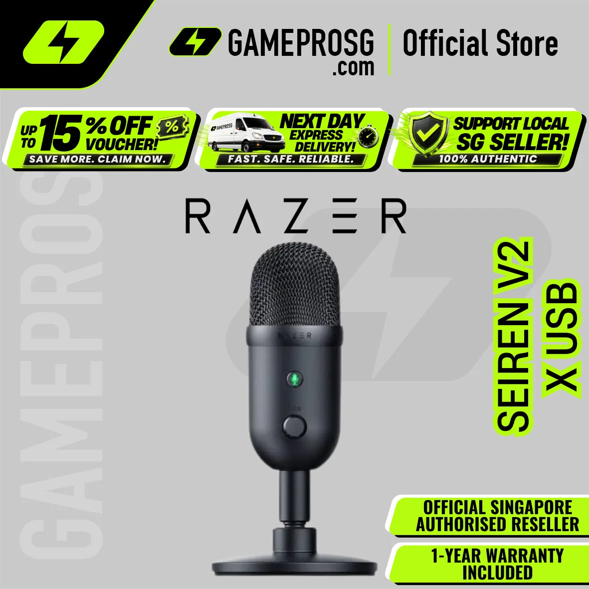 Razer Seiren V2 X USB Microphone for Streamers