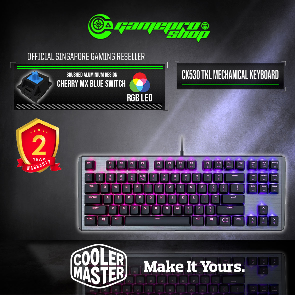 Cooler Master Ck530 Tenkeyless Rgb Mechanical Gaming Keyboard Gamepro Shop