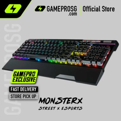 MonsterX ABADDON Esports Keyboard — RGB Lighting / Blue Clicky Switches / USB Passthrough