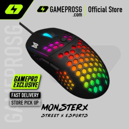 MonsterX BAKU Esports Wired Mouse with PMW 3360 Sensor / 12,000 DPI / 1000Hz Polling