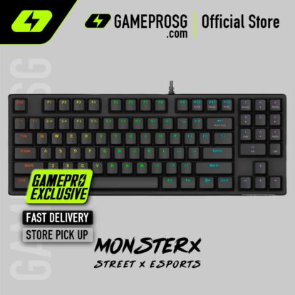 MonsterX SIREN Wired Mechanical Esports Keyboard — Blue Clicky Switches & Hyper RGB Lighting