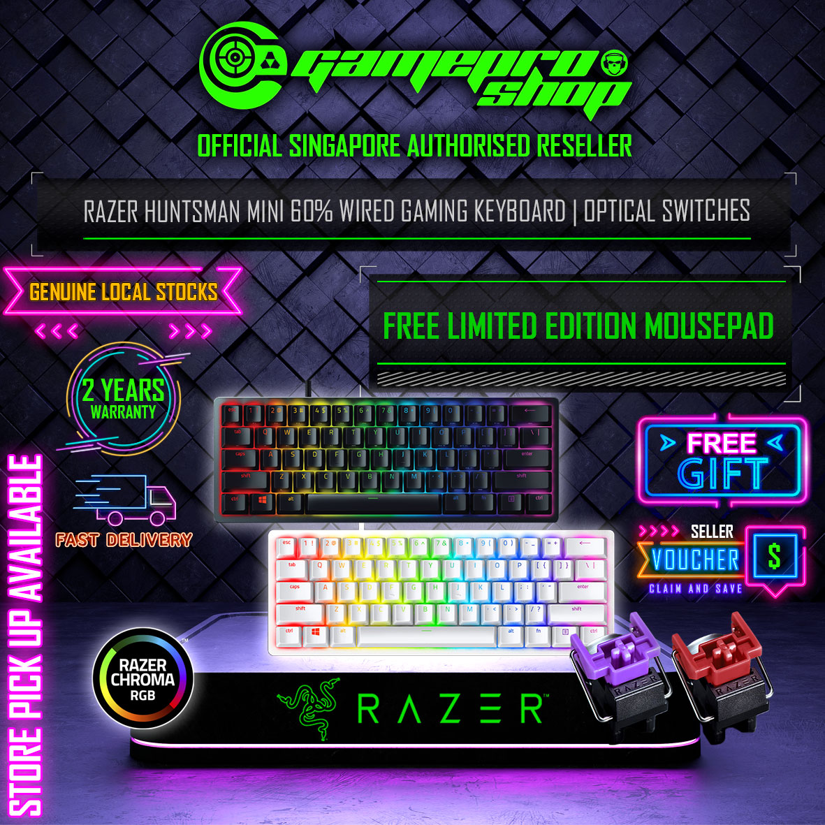  Razer Huntsman Mini 60% Gaming Keyboard: Fast Keyboard