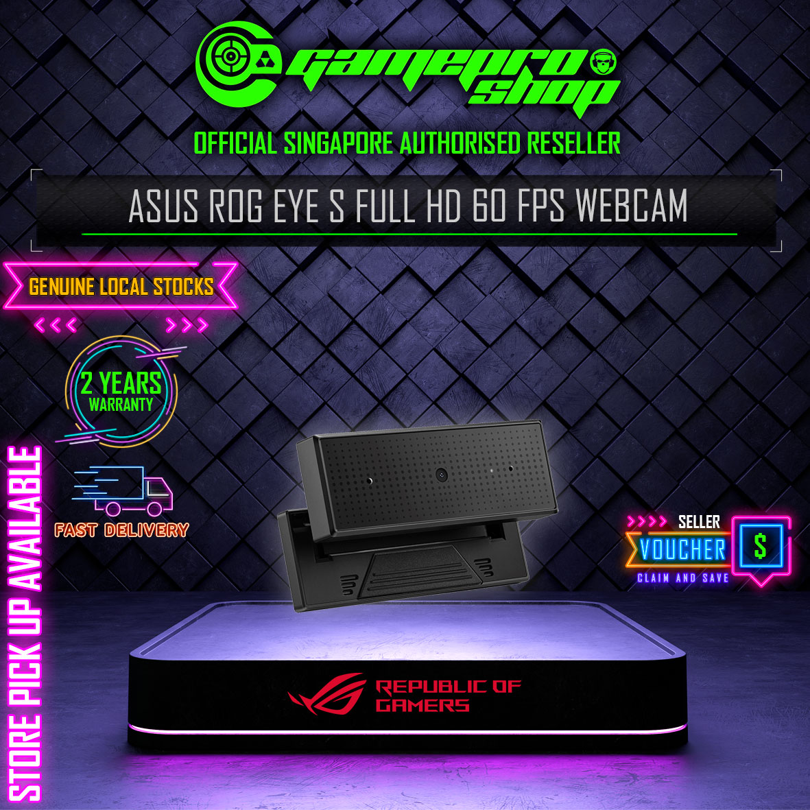 ASUS ROG Eye S Full HD 60 fps Webcam (2Y) – GamePro Shop