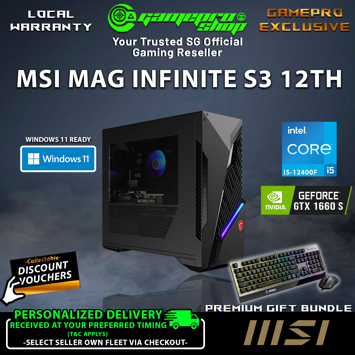 Same Day Exclusive Msi Mag Infinite S3 12si 470sg Gaming Desktop I5 f Gtx 1660 Super 6gb Windows 11 3y Gamepro Shop