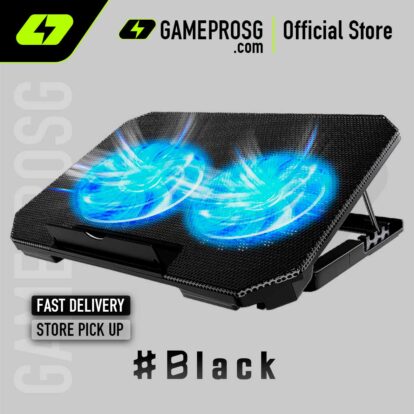 GAMEPROSG x #BLACK EDT Laptop Cooler with 5 Adjustable Ergostand (Up to 16" inch laptop)