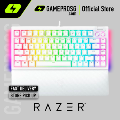 Razer BlackWidow V4 75% Wired Orange Switch Gaming Keyboard with Hot-Swappable Design - White