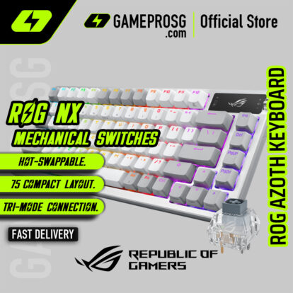 ROG Azoth Wireless Gaming Keyboard — 75% - Hot-Swappable - White - ROG NX Storm Switch — Esports-Grade