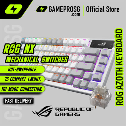 ROG Azoth Wireless Gaming Keyboard — 75% - Hot-Swappable - White - ROG NX Snow Switch — Esports-Grade