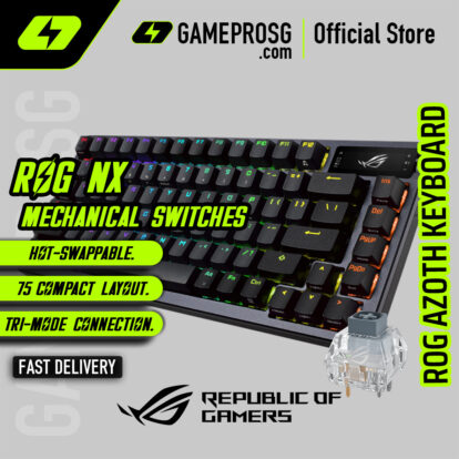 ROG Azoth Wireless Gaming Keyboard — 75% - Hot-Swappable - Gunmetal - ROG NX Storm Switch — Esports-Grade