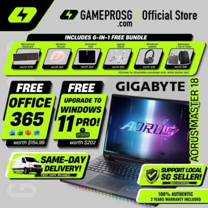 [Exclusive] [Same‑Day Delivery] Gigabyte AORUS Master 18 AI Gaming Laptop – Intel Core Ultra 9 – 32GB RAM – 2TB SSD – RTX5080 – 18″ Mini LED 240Hz