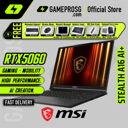 MSI Stealth 16 AI Gaming Laptop — Ultra-Portable OLED — RTX 5060 - QHD+ OLED 240Hz - Ultra 9 - 32GB - 1TB