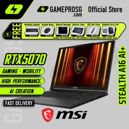 MSI Stealth 16 AI Gaming Laptop — Premium Slim OLED — RTX 5070 - QHD+ OLED 240Hz - Ultra 9 - 32GB - 1TB