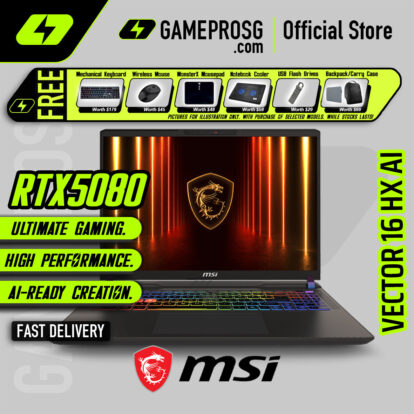 MSI Vector 16 HX AI Gaming Laptop — Top Tier Gaming — RTX 5080 - 16" QHD+ 240Hz - Ultra 9 - 16GB - 1TB