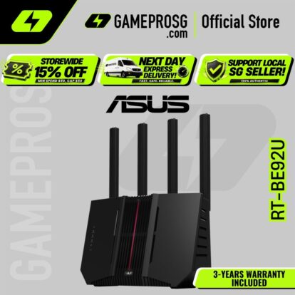ASUS RT-BE92U – Tri-Band WiFi 7 BE9700 Router – 10G WAN/LAN – Smart AiMesh – VPN Support