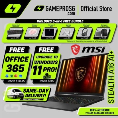 MSI Stealth A16 AI+ Gaming Laptop — Elite OLED Gaming — RTX 5070 Ti - QHD+ OLED 240Hz - Ryzen AI 9 - 32GB