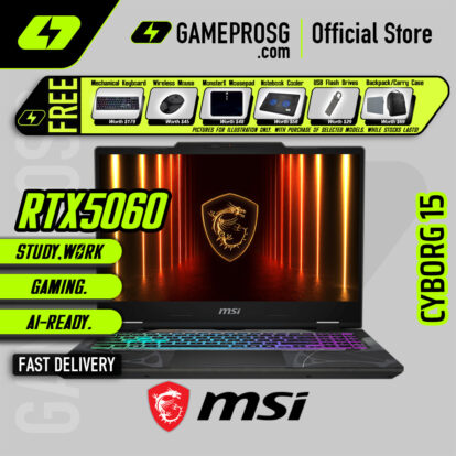 MSI Cyborg 15 Gaming Laptop - Intel Core 7 processor - NVIDIA GeForce RTX 5060 - 15.6" FHD 144Hz IPS - 16GB - 1TB SSD