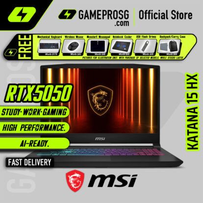 MSI Katana 15 HX B14WEK - Intel Core i7 processor - NVIDIA GeForce RTX 5050 Graphics