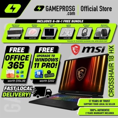 MSI Crosshair 18 HX AI Gaming Laptop - Intel Core Ultra 9 processor - NVIDIA GeForce RTX5060 - 18″ QHD+ 240Hz IPS