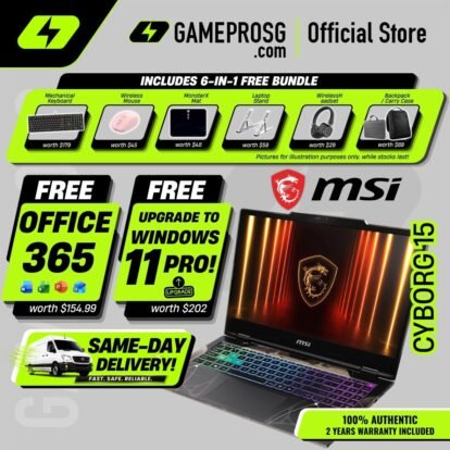 MSI Cyborg 15 Gaming Laptop — Translucent Cyber Style — RTX 5060 - 15.6" 144Hz - i7-13620H - 16GB - 512GB