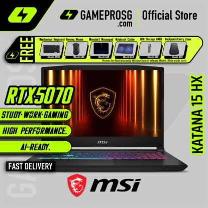 MSI Katana 15 HX B14WGK Gaming Laptop — RTX5070 - 15.6" QHD 165Hz - i7-14700HX - 16GB RAM - 1TB SSD (For Gamers & Creators)