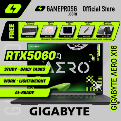 [Pre-Order] Gigabyte AERO X16 Gaming Laptop — RTX 5060 - 16.0" WQXGA 165Hz - AMD Ryzen AI 7 350 - 16GB RAM - 1TB SSD (For Gamers & Creators)