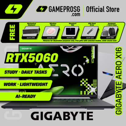 [Pre-Order] Gigabyte AERO X16 White Gaming Laptop — RTX 5060 - 16.0" WQXGA 165Hz - AMD Ryzen AI 7 350 - 16GB RAM - 1TB SSD (For Gamers & Creators)