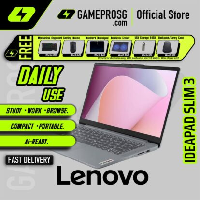 Lenovo IdeaPad Slim 3 Laptop — AMD Ryzen 5 7520U - 16GB RAM - 512GB SSD - 14" FHD Display