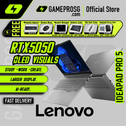 Lenovo IdeaPad Pro 5 Business Laptop – RTX 5050 - Intel Core Ultra 7 255H - 16GB RAM - 1TB SSD - 16" 2.8K (2880x1800) OLED Touch