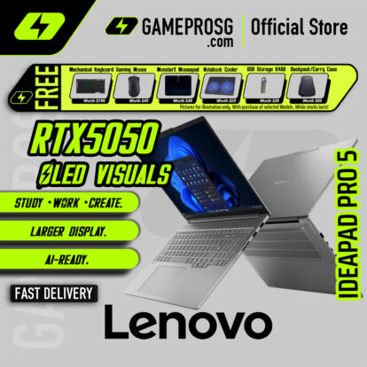 Lenovo IdeaPad Pro 5 Business Laptop – RTX 5050 - Intel Core Ultra 7 255H - 16GB RAM - 1TB SSD - 16" 2.8K (2880x1800) OLED Touch