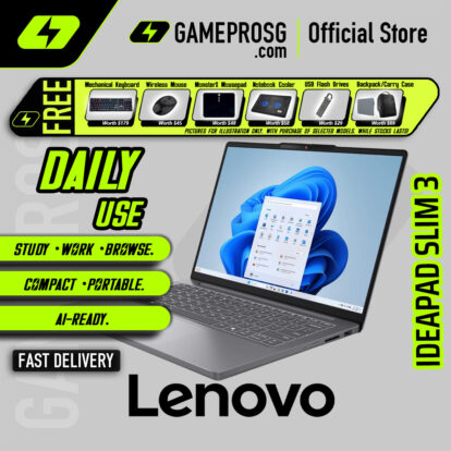 Lenovo Ideapad Slim 3 Business Laptop — Intel Core 7 240H - 16GB RAM - 512GB SSD - 14" WUXGA IPS