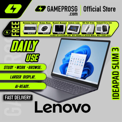 Lenovo IdeaPad Slim 3 Laptop — AMD Ryzen 7 7735HS - 16GB RAM - 512GB SSD - 15.3" WUXGA Display