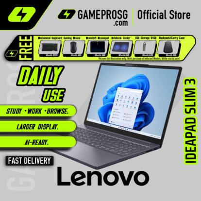 Lenovo IdeaPad Slim 3 Laptop — AMD Ryzen 7 7735HS - 16GB RAM - 512GB SSD - 15.3" WUXGA Display