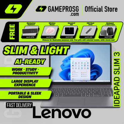 Lenovo IdeaPad Slim 3 Laptop — AMD Ryzen 7 7735HS - 16GB RAM - 512GB SSD - 15.3" WUXGA Display