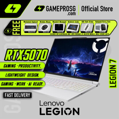 Lenovo Legion 7 Gaming Laptop — Ultimate White — RTX 5070 - 16" OLED 165Hz - Ultra 9 - 32GB - 1TB